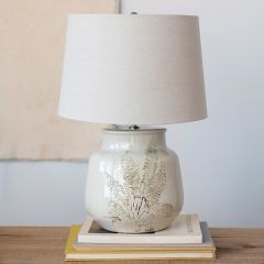 Botanical Print Stoneware Table Lamp