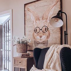  Bow Tie Bunny Canvas Wall Art