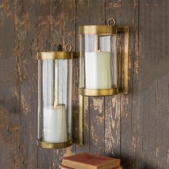 Brass Finish Hurricane Wall Sconce 12.5 Inch