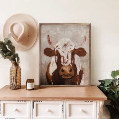 Brown Speckled Cow By Morgan Adams Wood Wall Art