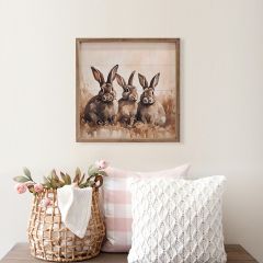Brown Three Rabbits Framed Wall Art
