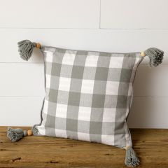 Buffalo Plaid Corner Tassel Pillow