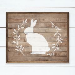 Bunny Wreath Brown Wall Art