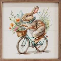 Bunny Flower Delivery White Wall Art