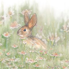 Bunny In A Flower Field Canvas Art, Ears Up