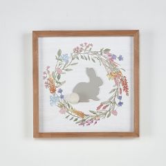 Bunny Silhouette Floral Wall Art