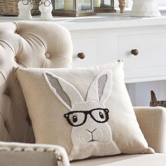 Bunny Wearing Glasses Accent Pillow