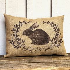 Burlap Rabbit Lumbar Pillow