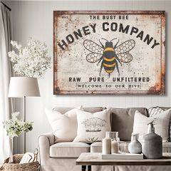Busy Bee Honey Company Canvas Wall Art