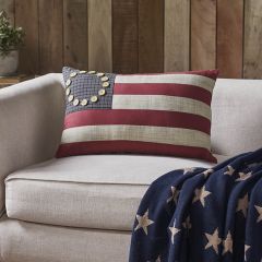 Button Accented Patriotic Flag Accent Pillow