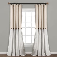 Button Linen Curtain Panel 40x108