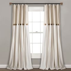 Button Linen Curtain Panel 40x95
