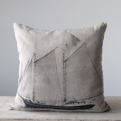 Sailboat Print Accent Pillow