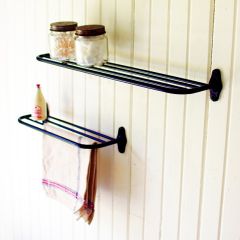 Metal Wall Shelf Towel Rack Set of 2
