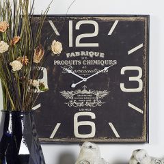 Antiqued Wood Square Wall Clock