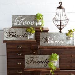 Tabletop Word Signs With Bud Vase Set of 4