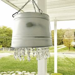 Farmhouse Light With Crystal Accents