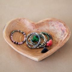 Decorative Wood Heart Shaped Bowl