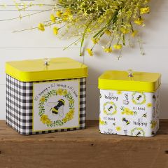 Bee Phrases Metal Box Set of 2