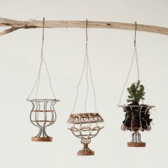 Hanging Mini Wire Urn Planter Set of 3