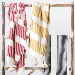 Tasseled Striped Throw Blanket
