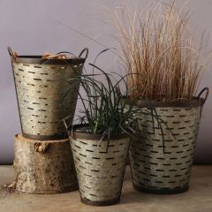 Olive Buckets With Handles Set of 3