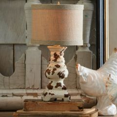 Distressed Farmhouse Pillar Table Lamp