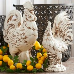 French Country Crowing Rooster Statue