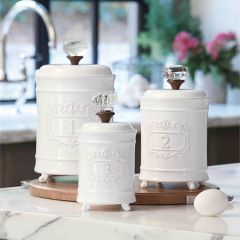 Vintage Inspired Door Knob Canisters Set of 3