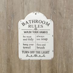 Bathroom Rules Metal Wall Sign