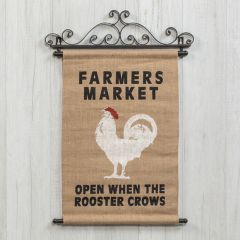 Rooster Crows Wall Sign
