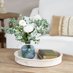 Round Rattan Handled Serving Trays Set of 2