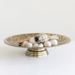 Antiqued Pedestal Display Plate