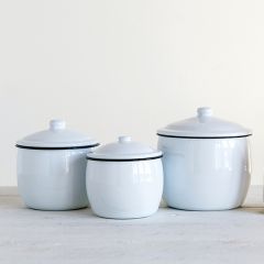Enameled Storage Canisters Set of 3