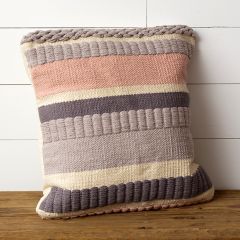 Cotton Blush Stripe Throw Pillow