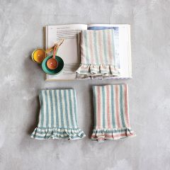 Cafe Striped Cotton Tea Towel Set of 3