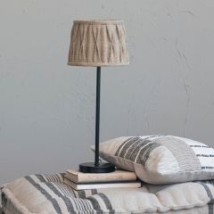Candlestick Table Lamp with Jute Shade