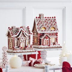 Candy Cane Swirl Light Up Gingerbread House