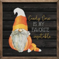 Candy Corn Is My Favorite Vegetable Gnome Black Wall Art