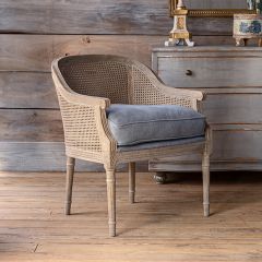 Cane Back Accent Chair With Cushion