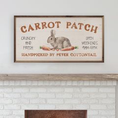 Carrot Patch Bunny Whitewash Wall Art