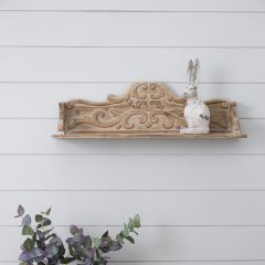 Carved Fir Wood Wall Shelf