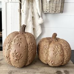 Carved Leaf Pattern Decorative Pumpkin