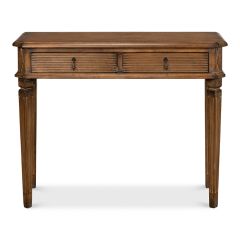 Carved Pine 2 Drawer Accent Table