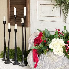 Cast Iron Taper Candle Holder Collection Set of 3