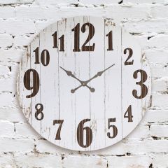 Distressed Wood Metal Numbers Wall Clock