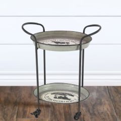 Metal Tray Bar Cart On Casers