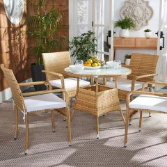 Casual Country 5 Piece Wicker Bistro Set