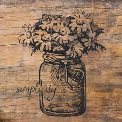 Rustic Simple Flowers in Mason Jar Canvas Wall Art