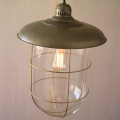 Caged Glass Dome Pendant Light